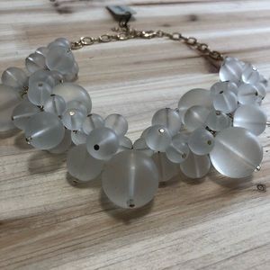 Stunning Chunky Gold Frosted Clear Beads Necklace!